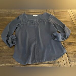 LOFT Slate gray Blouse with Details
